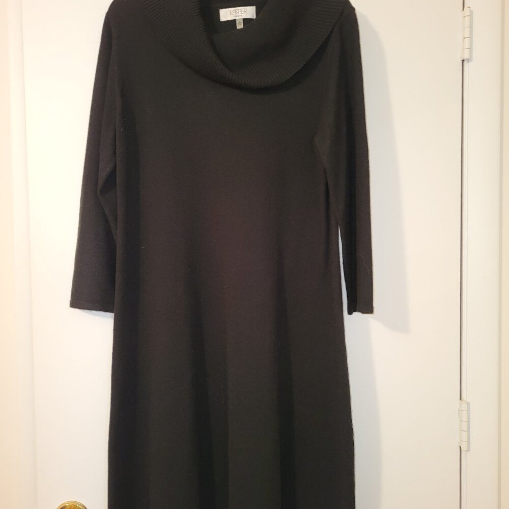 Kasper Black Cowl Neck Sweater Dress, Size L
